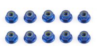 Гайки с фланцем контрящиеся - FT Blue 4mm  (10шт) - AS25391