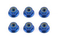 Гайки с фланцем - FT M4 , blue aluminum | 6шт - AS31551