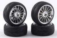 Колеса туринг 1|10 - (15 спиц) 4шт - Chrome - FAST0082C