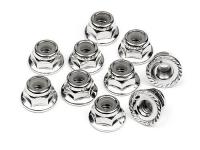 Гайки M4 с фиксаторами (SILVER|10шт) - HPI-103729