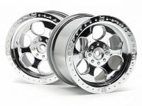 Диски трак 1|8 - SHINY CHROME (83X56MM| hex 14mm) 2шт - HPI-3117