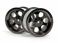 Диски колесные трак 1|8 - 6 SPOKE BLACK CHROME (83x56MM|2шт) HEX14 - HPI-3161