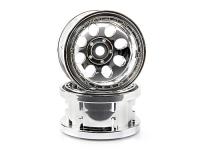 Диски трак 1|10 - ROCK 8 BEAD LOCK CHROME (55x36mm|2шт) - HPI-3213