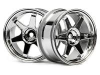Диски туринг 1|10 - TE37 26MM (CHROME| вынос 3MM) 2шт - HPI-3842