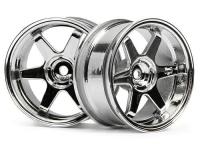 Диски туринг 1|10 - TE37 26MM CHROME (6MM OFFSET) 2шт - HPI-3847