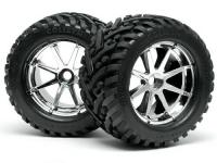 Колеса в сборе трак 1|8 - GOLIATH 178x97MM (диски BLAST CHROME 115mm) 2шт - HPI-4727