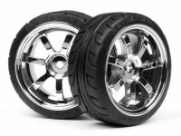 Колеса в сборе 1|10 - T-GRIP 26mm RAYS 57S-PRO CHROME (2шт) - HPI-4738
