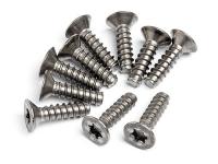 Шурупы - TITANIUM TP. FLAT HEAD M4x15mm (10шт) - HPI-94953