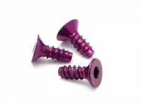 Винт алюминиевый 3х8 ALUMINIUM TP FLAT HEAD SCREW 3 X 8MM (HEX SOCKET|PURPLE|5PC) - HPI-Z076