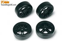Колеса дрифтовые в сборе - E4D (5 спиц, Black) 4шт - TM-503302BK