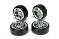Колеса дрифтовые в сборе - E4D (5 спиц, Silver) 4шт - TM-503302S