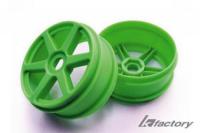 Диски багги 1|8 - (6 спиц| 17mm| Green|No-Slots) 2шт - TM-K8002G**