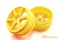 Диски багги 1|8 (6 спиц | 17mm| Yellow| No-Slots) 2шт - TM-K8002Y**