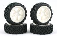 Колеса туринг 1|10 - FASTRAX RALLY BLOCK WHITE (4шт) - FAST0074W