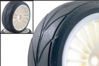 Колеса туринг 1|10 - FASTRAX TREADED TYRES 20-SPOKE (4шт) - FAST0081W