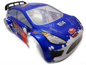 R0159 Printed Rally body w|wing 1pc(Blue) - SRH-1035-01