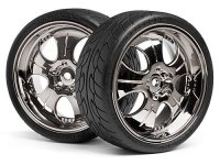 Колеса в сборе 1|10  LOW TREAD (BLACK CHROME| 4шт) replacement part 4721 - HPI-4722