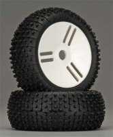 Колеса в сборе (Багги 1|8) GRIP | Soft | БЕЛЫЙ диск (2 шт) - GMW08A