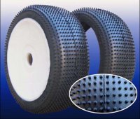 Колеса в сборе (Багги 1|8) Sonic жесткие | белый диск | 2шт - J25085|17BP