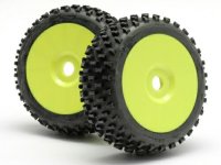 Колеса в сборе (Багги 1|8) TECH-BONE TYRE желтый диск (2шт) - HPI-HB63032