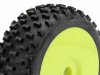 Колеса в сборе (Багги 1|8) TECH-BONE TYRE желтый диск (2шт) - HPI-HB63032