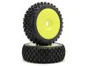 Колеса в сборе (Багги 1|8) TECH-BONE TYRE желтый диск (2шт) - HPI-HB63032