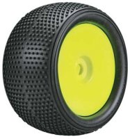 Колеса в сборе (ТРАК 1|8) - CUBIC | ЖЕЛТЫЙ диск | HEX17mm (2шт) - GGX08A