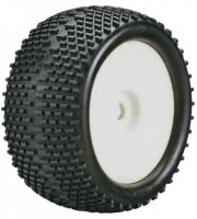 Колеса в сборе (Трак 1|8) GRIP | МЯГКИЕ | БЕЛЫЙ диск | HEX17mm (2шт) - GGW07A