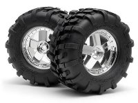Колеса в сборе (Трак 1|8) - GT | S COMPOUND | Диски GT5 CHROME | HEX14mm | 2шт - HPI-4708
