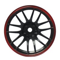 Комплект дисков (4шт.), 14 спиц, черные с красным ободом - SWS-3320087_rb