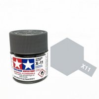 Краска для склеиваемых моделей (акрил) X-11 Chrome Silver - TAM-81511