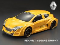 Кузов не окрашенный Renault Megane Trophy V6 с отражателями, масками и наклейками - SWS-B-MEG