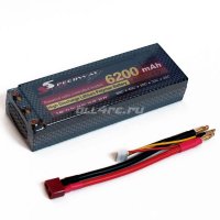 Аккумулятор Li-Po Hard case 7.4v 6200mAh 60C with Deans to Banana Connector - SWS-6200mAh2s60C
