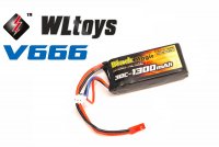 Аккумулятор LiPo 7,4В(2S) 1300 mAh 30C Soft Case JST-BEC plug (for WLToys V666)
