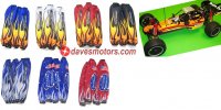 Outerwears Shockwears Flame Shock Cover Set for HPI Baja 5b, red - DDM-TT523