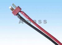 Разъем T-plug (папа) с проводом 14awg silicone 10cm - AM-9021B