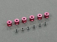 Упоры для тяг - Aluminium Stopers, Burgundy (6 pcs with M3 set screws) - GSC-S01210BR