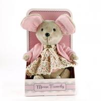 Мягкая игрушка Fluffy Family Мышка шарнирная Country mouse *Брусничка*  в кофточке - 681204
