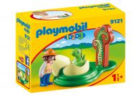 Конструктор Playmobil 1.2.3.:Девочка и  яйцо динозавра - 9121pm