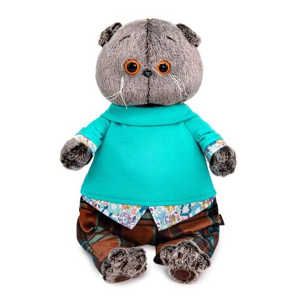 Мягкая игрушка Budi Basa Кот Басик в штанах в клетку 19 см - Ks19-187