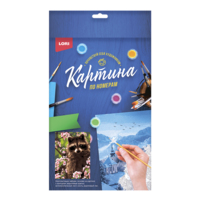 Картина по номерам LORI на картоне Енотик - Кпн-163