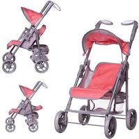 Коляска для куклы ABtoys прогулочная с корзиной, персиковая - K0123