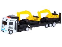 Машина AUTODRIVE Автовоз с 2 экскаваторами, белый, свет, звук - JB0404519