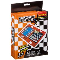 Магнитная игра 3 в 1 *Удачная партия* - Шахматы, шашки, нарды HF9686 - ВВ3482
