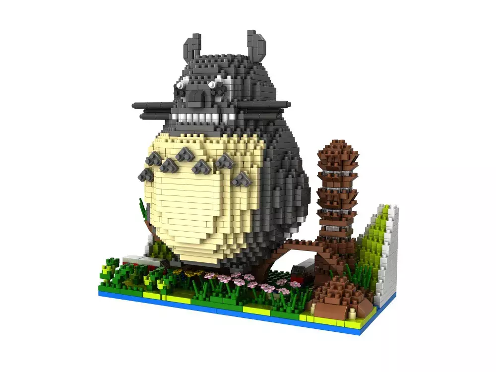 Конструктор RTOY 3D из миниблоков JM Любимые мультики Мой сосед Тоторо, 1650 элементов - JM8802