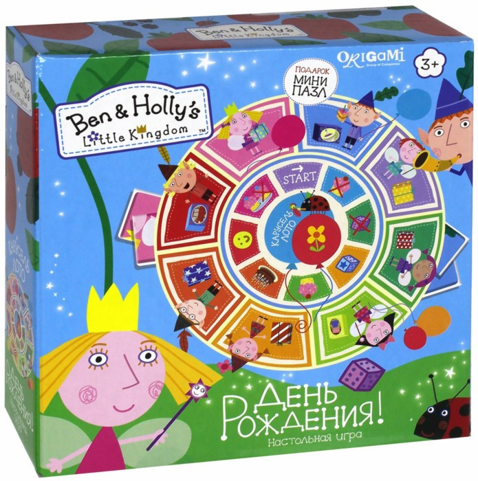 Настольная игра Origami Карусель-Лото Ben*Holly *День рождения*+пазл 16А - 03019