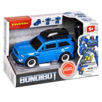 Трансформер 2в1 BONDIBOT Bondibon робот-автомобиль с отвёрткой, джип синий с багажником - ВВ5609
