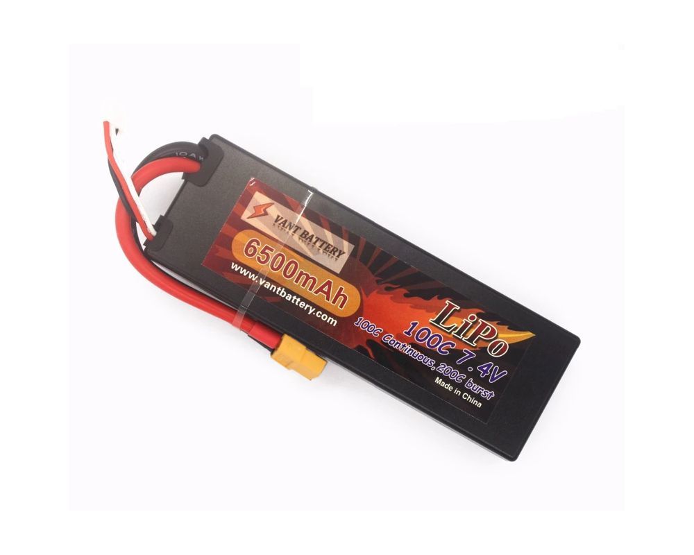 Аккумулятор Li-Po 7.4V 6500mAh 100C wire lead hardcase battery and  XT60 plug - VTB-6500-100C-2S2P