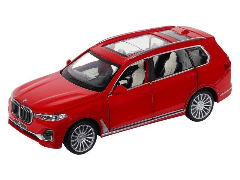 Машина Автопанорама BMW X7, красный, масштаб 1:32, свет, звук, инерция - JB1251312