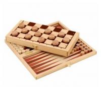Настольная игра Два в одном Шашки+Нарды деревянные - И658